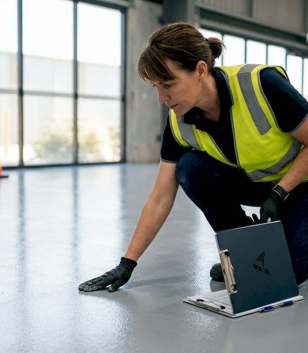 1775196598848_Manager-inspecting-floor-coating-in-warehouse Manager inspecting floor coating in warehouse