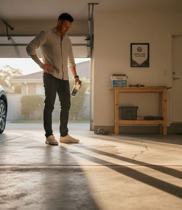 1775291035486_image Homeowner inspecting cracked garage floor