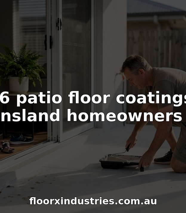 Queensland homeowner applying patio floor coating