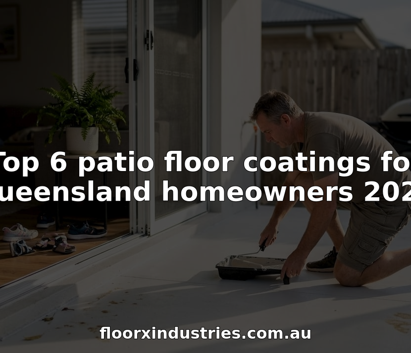 Queensland homeowner applying patio floor coating